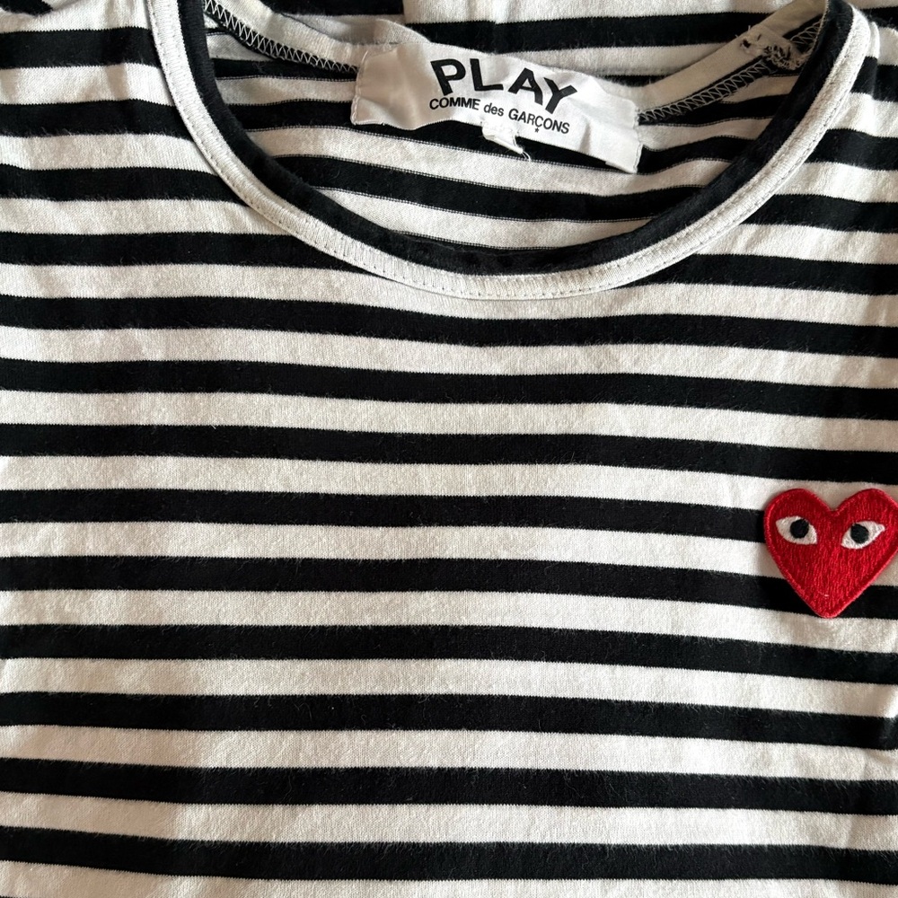 Comme des Garçons PLAY Black and White Striped Tee